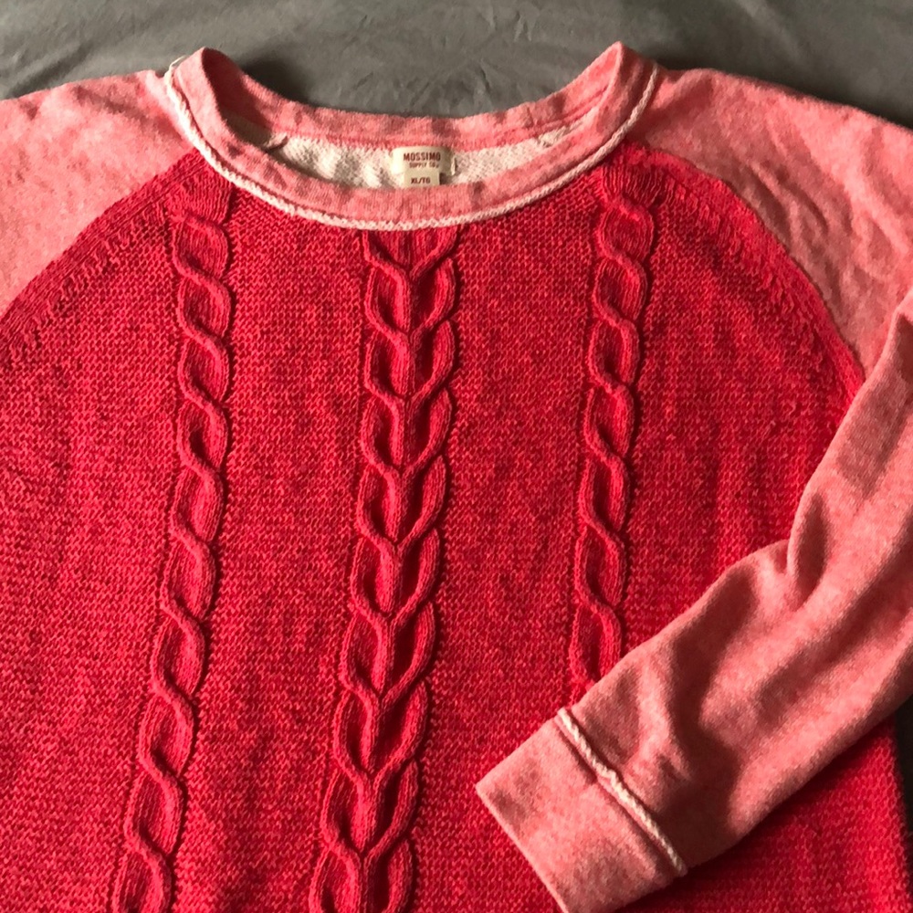 Pink cable knit sweatshirt